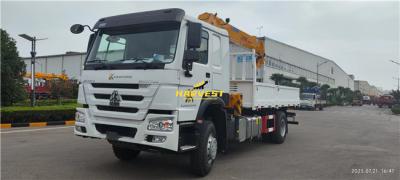 China 10 Ton Howo 4x2  Heavy Duty Cargo Truck Mounted Telescopic Crane Te koop