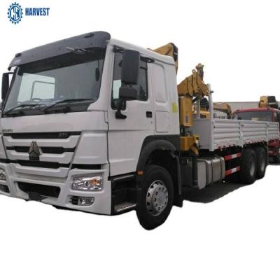 China Sinotruk Howo 6x4 371hp 6.3 Ton Knuckle Boom Truck Mounted Crane for sale