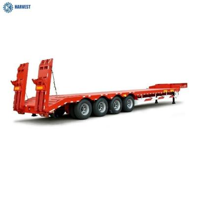 China Weight 10000kg 4 Axles Max Payload 80 Ton Lowbed Heavy Duty Semi Trailer for sale