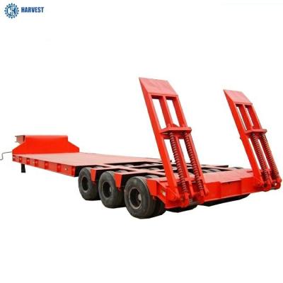 China 100ton 120ton Harvest Lowbed 3 Line 6 Axles Heavy Duty Semi Trailer for sale