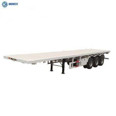 China 40 Ton Payload Platform Thickness 3mm FUWA 3 Axle 40ft Flatbed Semi Trailer for sale