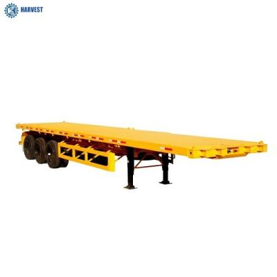China Max Payload 45Ton 4 Axle 40ft Transport Flat Bed Heavy Duty Semi Trailer for sale