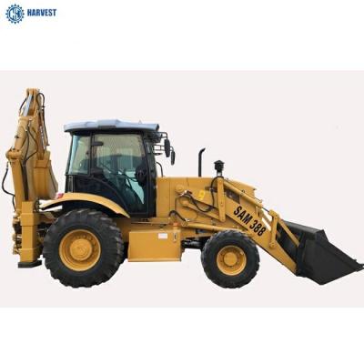 China 2.5 Ton Bucket Dumping Height 2742mm 4WD SAM388 Wheeled Backhoe Loader for sale
