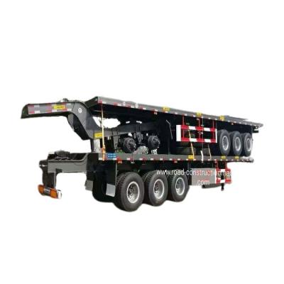 China 100 Ton 8 Axles Q345B 40ft Carbon Steel Flatbed Trailers for sale