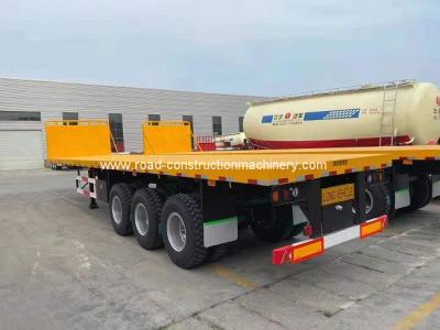 China 80ton 3 Axle Flatbed Semi Truck Trailer For Cargo Transport for sale