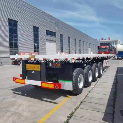 China Q345B Steel 60 Ton Flatbed Semi Trailer Shipping Container 12.00R22.5 Tire for sale