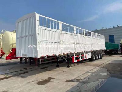 China Mechanical Spring 3 Axle Stake Fence Trailer 13T Cargo Truck Semi Trailer for sale