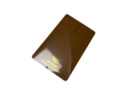 China Hotel Ving Cards Hot Stamp Gold RFID Door Key Metallic NFC Card for sale
