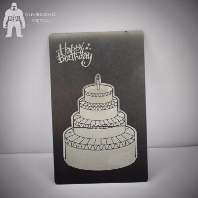 China Custom High Quality Pattern Metal Wedding Invitation Card Barcode Card for sale