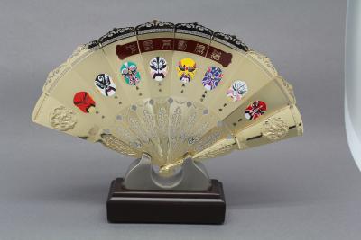 China Customised Metal Gold Silver Metal Folding Hand Fan  Prize Chinese Traditonal Souvenir Support for sale