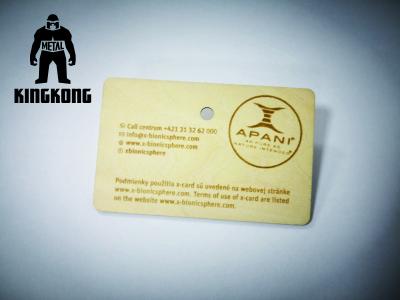 China Custom Engraved Fir / Maple / Cherry Wood Business Member Card With Silk Screen Printing for sale