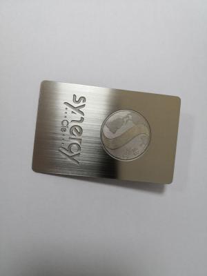 China Mirror Surface Metal Business Cards , Small Business Credit Cards With Etching Logo for sale