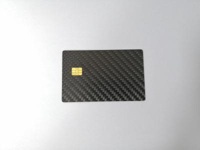 China 85x54x0.8mm Carbon Fiber Card With SLE4442 Small Contact Chip for sale