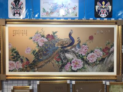 China Custom Hotel Decorative Metal Picture Frame Wall Art Cloisonne Paint Enamel for sale