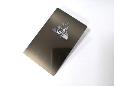 China Luxury Electroplated Matte IP Black Metal Business Card Brushed Finished for sale