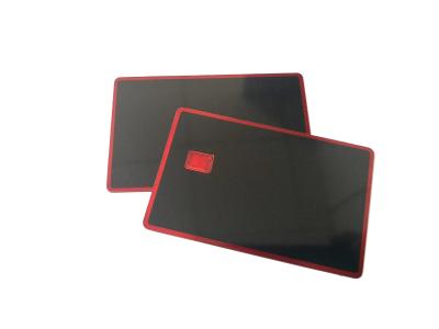 Chine Carte de crédit vierge noire rouge en métal de ruban d'or de miroir avec Chip Slot à vendre