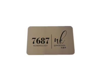 China Impresión de color cepillada de acero inoxidable de encargo Logo Metal Business Card en venta
