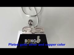 METAL AWARD VIDEO Metal Gold Silver Trophy Custom Print Logo Laser Engrave Text