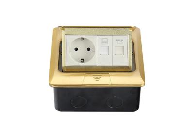 China Conference Room Pop Up Power Socket With RJ45 Zinc Copper Alloy Bracket for sale