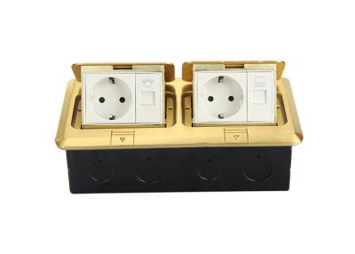 China Brass Alloy Double Floor Socket 2 Gang Socket Outlet With Quick Connect for sale