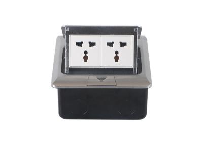 China Aluminium Built - in Pop Up Floor Receptacle With Double Positions India Type Socket for sale