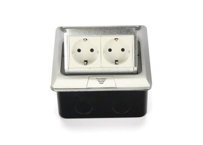 China 45x45 mm Pop Up Floor Socket Double Ways European CEE 7 Schuko Outlet 16A 250V for sale