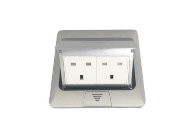 China Silver Color Pop Up Floor Mounted Outlet Box With 2 Ways British Socket for sale