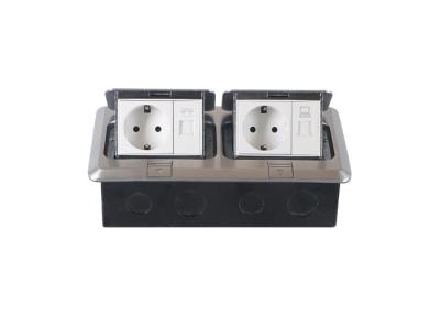 China Motorized Polished Pop Up Floor Outlet Double Socket Floor Box CE Passed for sale