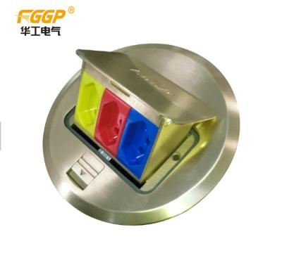 China Round 3 Way Pop Up Floor Outlet , Floor Receptacle Socket Box ODM Service for sale