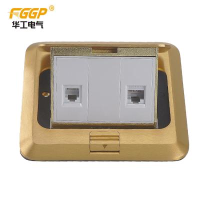 China Popular CAT 6 Network 2 Port RJ45 Floor Socket , Electrical Floor Box for sale
