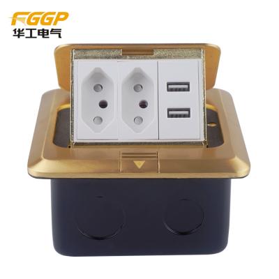 China CE Pass Rj45 Floor Socket , Floor Mounted Socket Outlet With USB Charger for sale