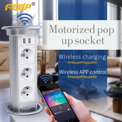 China Intelligent Lifting Kitchen Pop Up Sockets Vertical Pop Up Power Outlet for sale