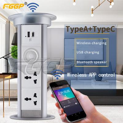 China Motorized Pop Up Lifting Waterproof Power Outlet Worktop Power Tower Socket for sale