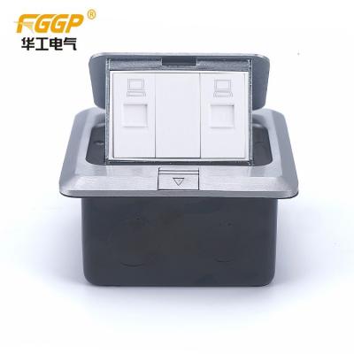 China Pop Up Floor Socket RJ45 Data Computer Internet Outlet Stainless Steel Receptacle for sale