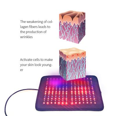 China Customized LED Color Light Therapy Mat 8W*2 Infrared Shoulder Heating Pad for sale