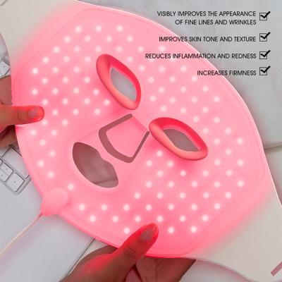 China Infrared Face Mask Silicone Colors Light Led Therapy Anti Aging Photon Device for sale