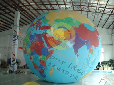 China Custom 5m PVC Durable Inflatable Globe Ball Helium For Tade Show for sale