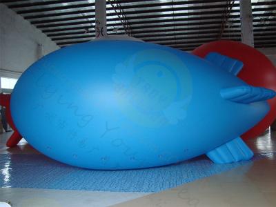 China Durable Advertising Helium Zeppelin , Blue Waterproof Inflatable Blimps for sale
