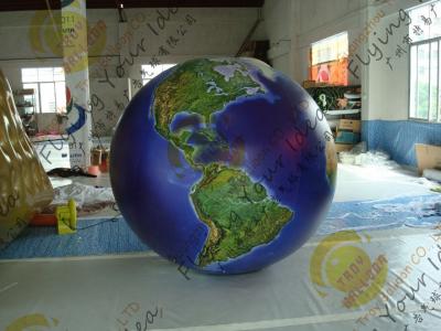China Waterproof Earth Balloons Globe , Large Inflatable Advertising Balloons for sale