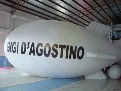 China Impressão protegida UV elástica branca inflável enorme do balão de ar do zepelim à venda