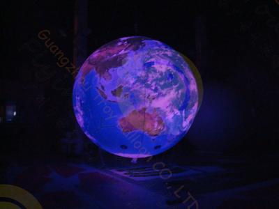 China 0.18mm PVC Inflatable Helium Balloons Attractive globe For Science Exhibition with colorful LED light for sale