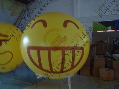 China Amazing Round Inflatable Advertising Balloon Attractive Smile Design for sale