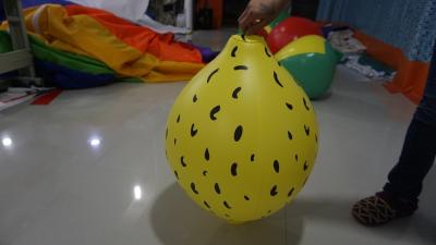 China Durable Yellow 90cm Lemon Shaped Balloons With Digital Printing for sale