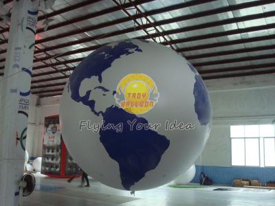 China Reusable Round Earth Globe Balloons with 170mm tether points for Entertainment events for sale