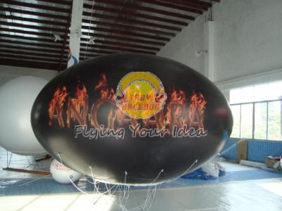 China Waterproof and Fireproof Black 0.18mm PVC Oval Balloon with Total Digital Printing for sale