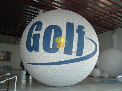 China White Inflatable Golf Ball Sport Balloons with Full Digital Printing for Trade Show for sale