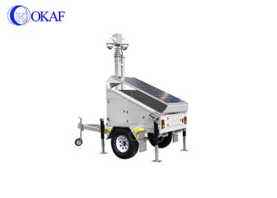 China Full HD Camera Mobile Sentry Surveillance Trailers , Dynamic Light Tower Mast Dual Stream for sale