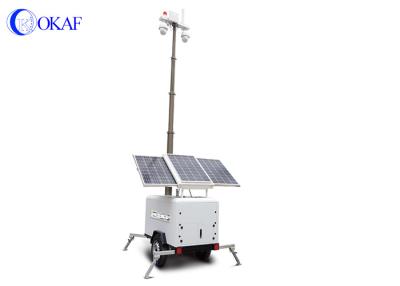 China Solar Panels Mobile Sentry Video Surveillance Trailer Semi - Permanent Movability for sale