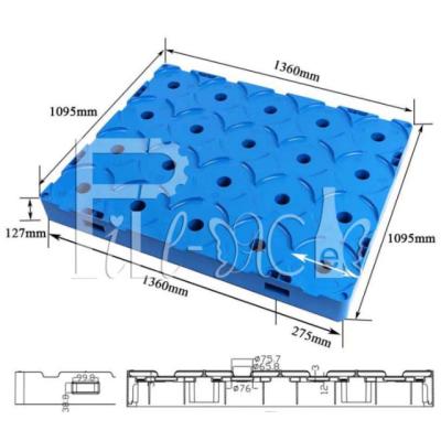 China Customized Color 5 Layer Bottom Recycled Plastic  Pallet For 5 Gallon Water Bottle for sale