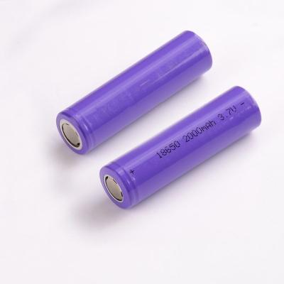 China KC Fan Rechargeable Cylindrical Li Ion Battery 42g High Capacity 3.7v 2000mah 18650 for sale